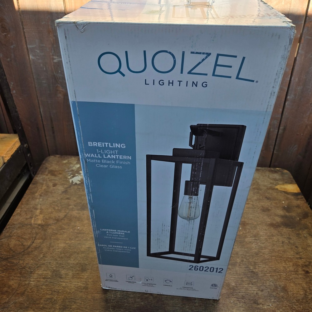 Quoizel Breitling 1-Light 18-in Matte Black Hardwired Outdoor Wall Light
